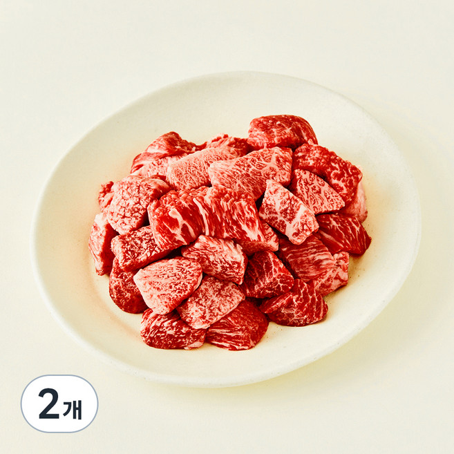 우미우 1++(9) 한우 암소 정육 국거리용 (냉장), 200g, 2개