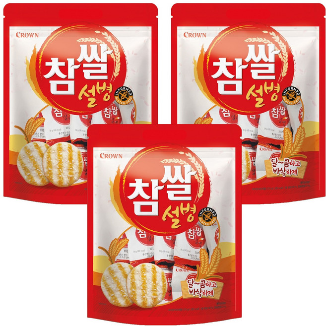 크라운 참쌀설병, 270g, 3개