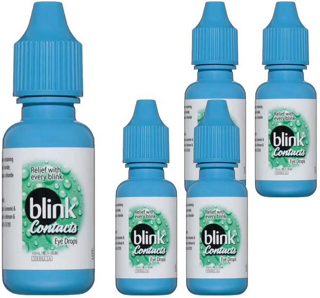 blink 冰藍 高水份隱形眼鏡濕潤液, 10ml, 5瓶