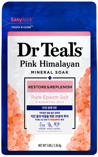 닥터틸즈 핑크 히말라얀 미네랄 소크 리스토어 앤 리플레니쉬 퓨어 엡섬 바스솔트 앤 에센셜 오일즈, 1.36kg, 1개