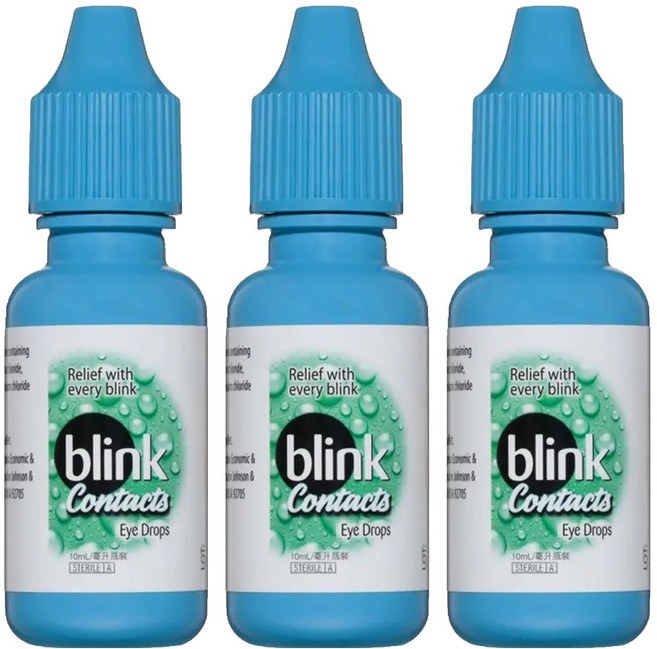 blink 冰藍 高水份隱形眼鏡濕潤液, 10ml, 3瓶