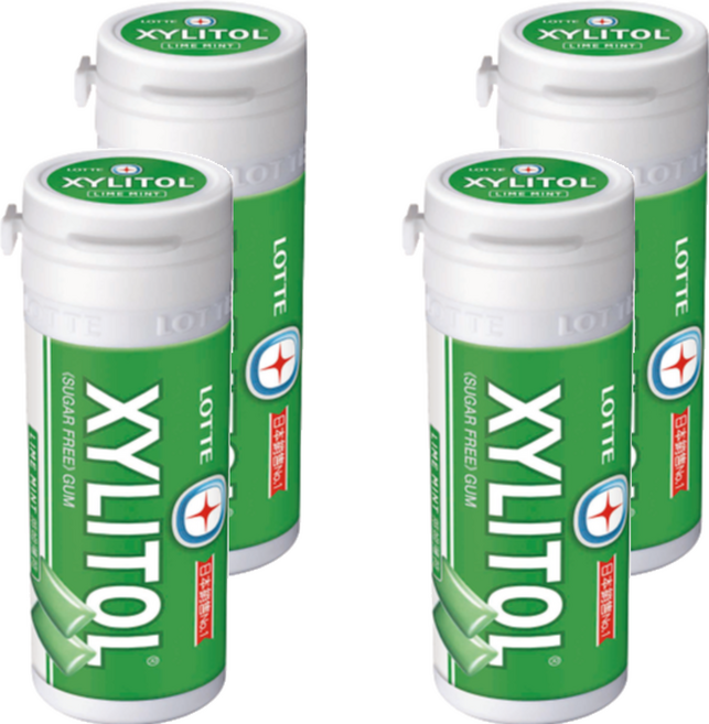 XYLITOL 木糖醇無糖口香糖 - 萊姆薄荷風味, 26.1g, 4罐