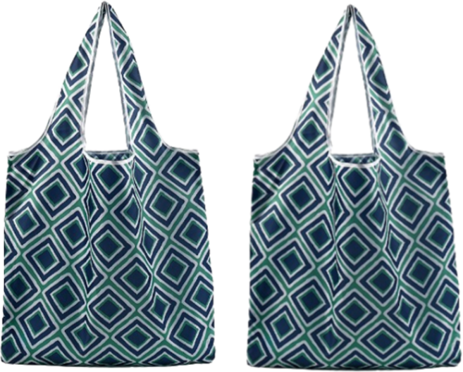 스타리움 휴대용 접이식 포켓 장바구니 에코백, 네모, 2개