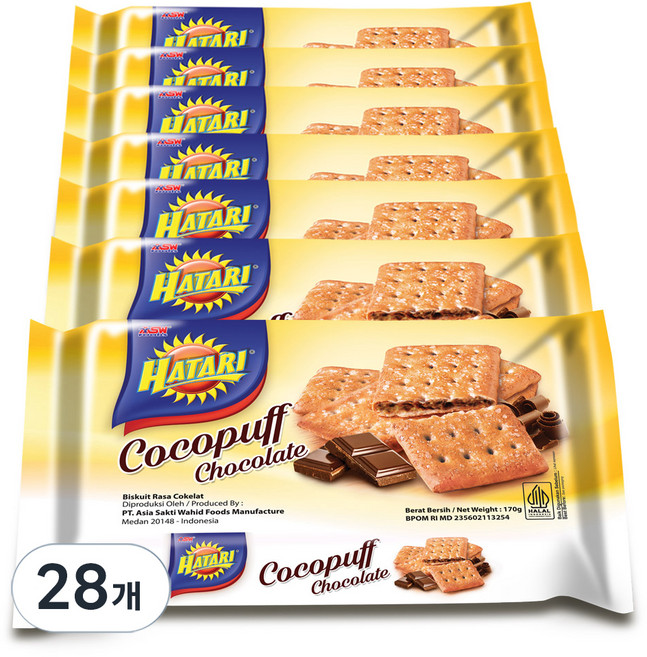 HATARI 可可泡芙巧克力口味, 170g, 28個
