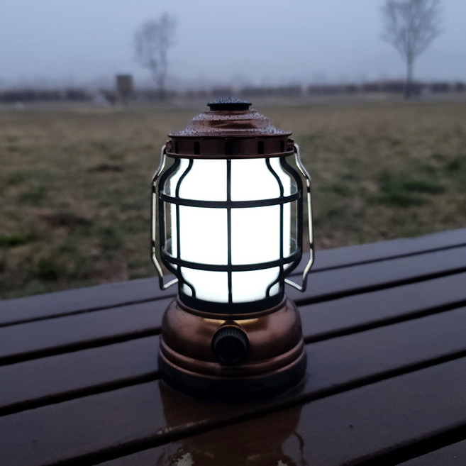 나스카피 클래식 LED 랜턴, 브라운 + 화이트, 1개