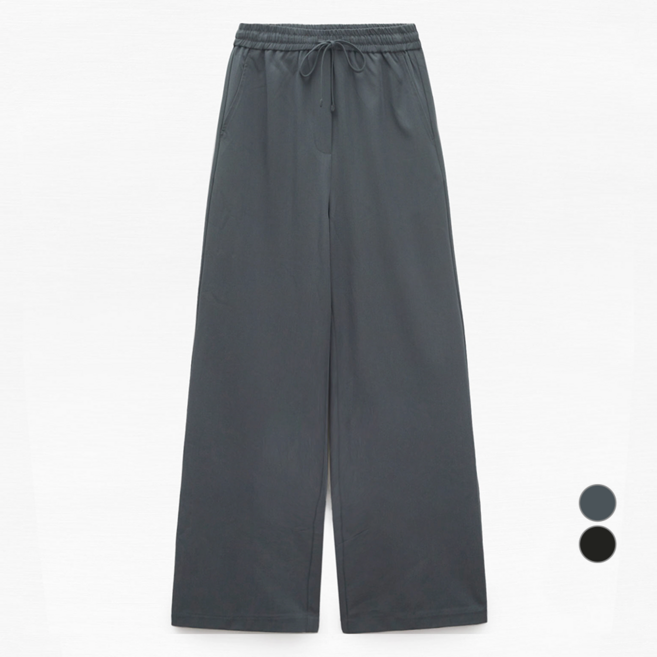 미쏘 여성용 밴딩 와이드 팬츠