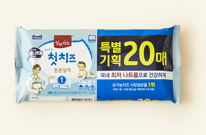 상하치즈 유기농 첫치즈 20매 1STEP, 360g, 1개