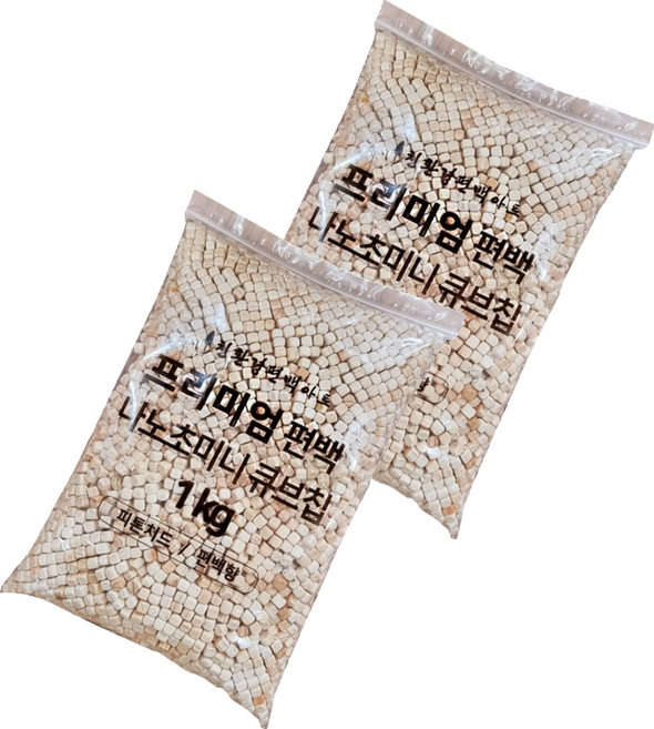 친환경편백아트 프리미엄 편백 나노초미니 피톤치드 큐브칩 4~6mm, 1kg, 2개