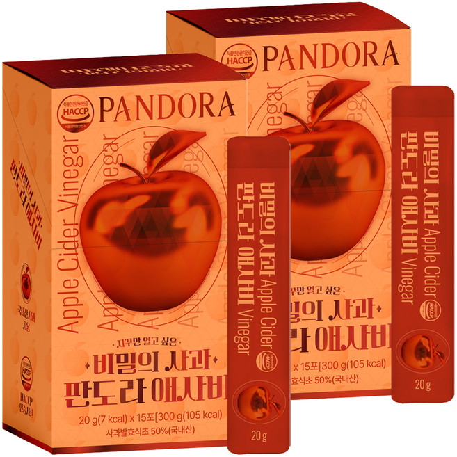 유기농마루 정품 비밀의 사과 판도라 애사비 스틱, 300g, 2개