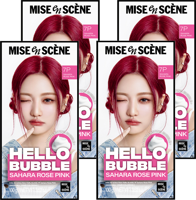mise en scene 魅尚萱 Hello Bubble 染髮劑, 7P撒哈拉玫瑰粉, 4個