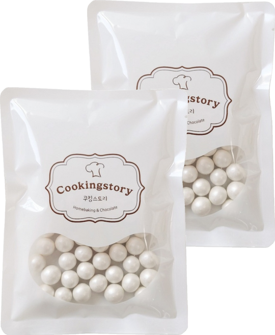 쿠킹스토리 럭스 펄 초콜릿 장식물 펄화이트, 50g, 2개