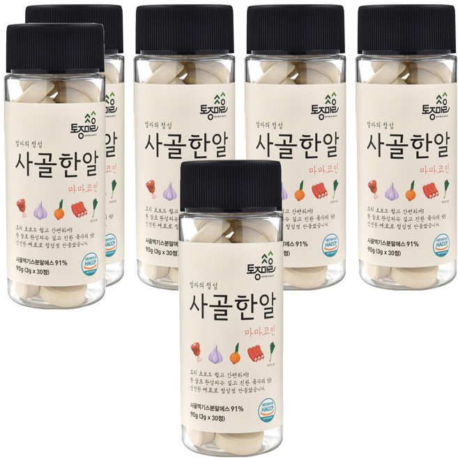 토종마을 HACCP인증 마마코인 사골한알 30코인 3g x 30정, 90g, 6개