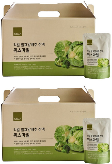 올가홀푸드 리얼 발효양배추액 위스마일, 100ml, 60개