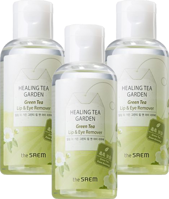 더샘 힐링 티 가든 그린티 립 앤 아이 리무버, 150ml, 3개