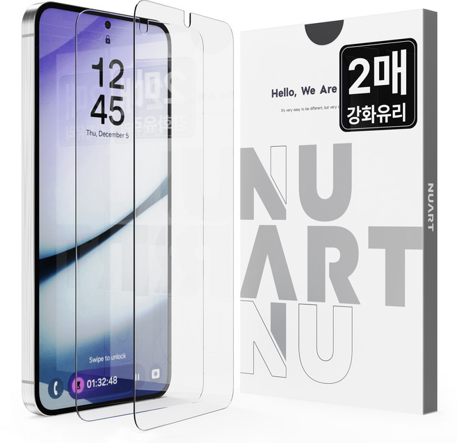 누아트 9H 강화유리 액정보호필름, 2개