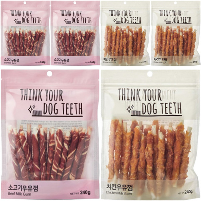 띵크유어도그티 강아지 스틱 치킨 24p + 소고기 20p 간식, 치킨, 소고기, 240g, 3세트