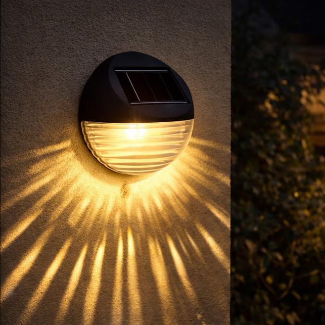 루아즈 태양광 태양열 야외 벽 계단 무드등, 전구색