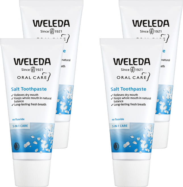 WELEDA 薇蕾德 鹽味牙膏, 4個, 75ml