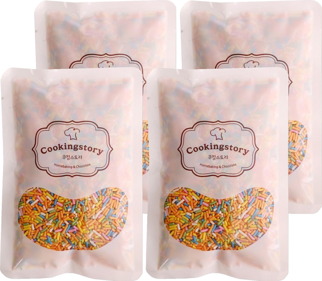 쿠킹스토리 레인보우 스프링클, 100g, 4개