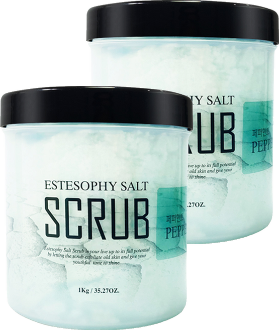 에스테소피 솔트 솝 바디스크럽 페퍼민트, 1kg, 2개