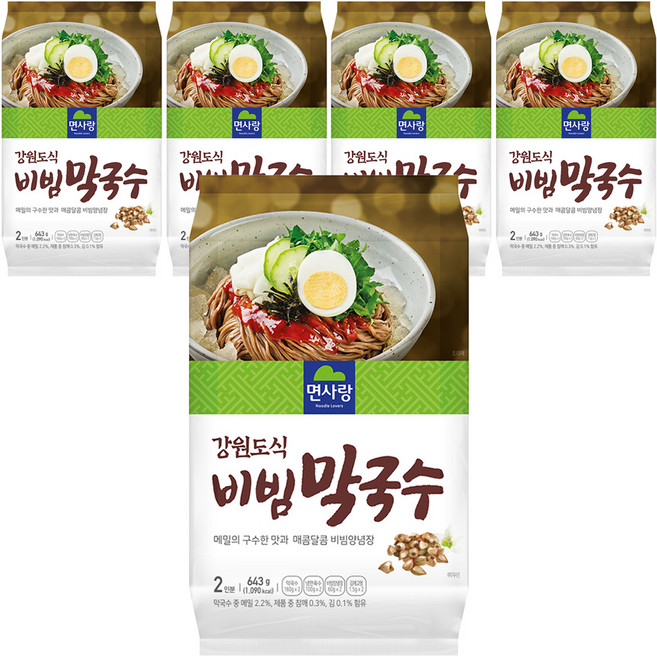 면사랑 강원도식 비빔 막국수 2인분, 643g, 5개