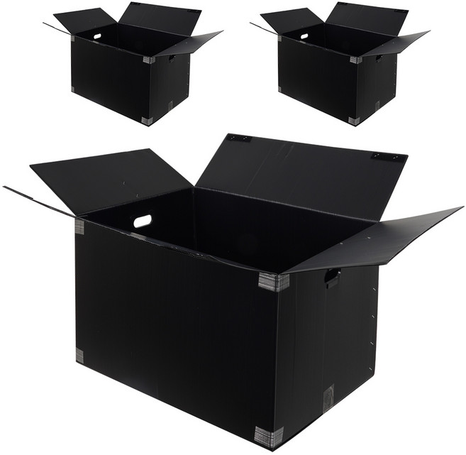 코멧 두꺼운 이사박스 3T 고급 벨크로형 3호~7호, 블랙, 3개