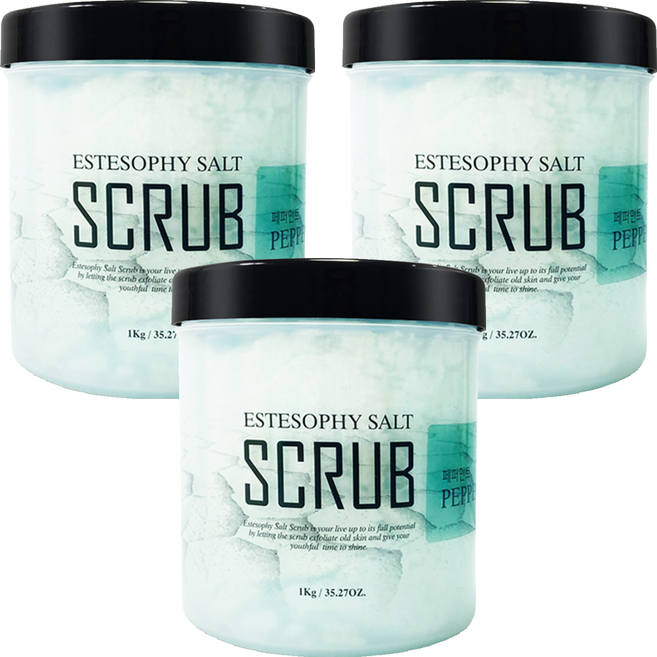 에스테소피 솔트 솝 바디스크럽 페퍼민트, 1kg, 3개