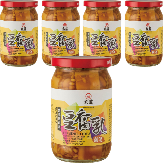 丸莊醬油 甜酒豆腐乳 非基因改造, 380g, 5罐