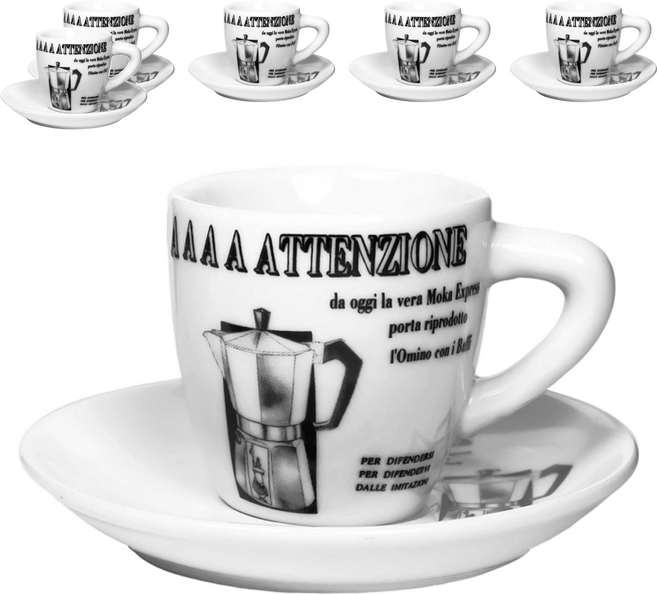 BIALeTTI 拜雷提 Carosello 濃縮咖啡杯6人組, 1套, 白色
