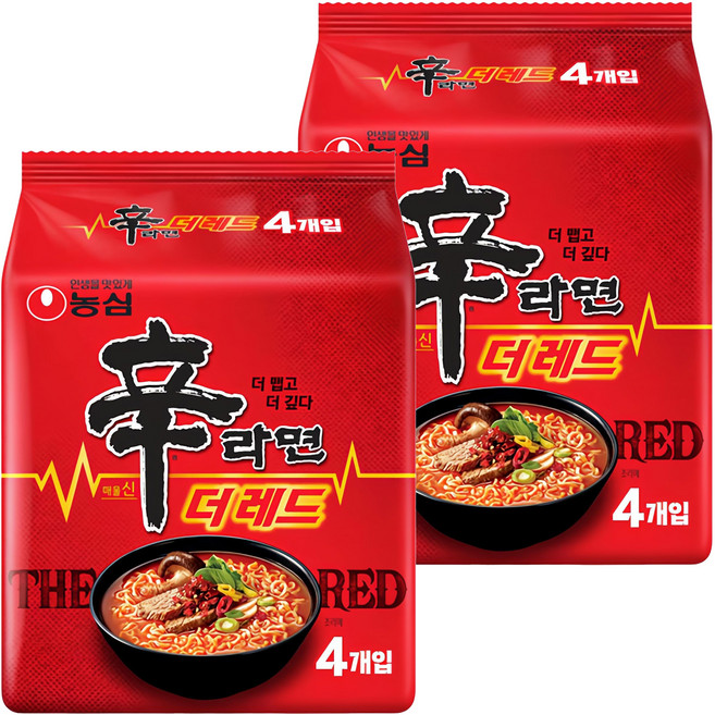 신라면 더 레드 125g, 8개