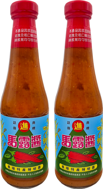 丸進 辣椒醬 基隆特產馬露醬, 360g, 2瓶