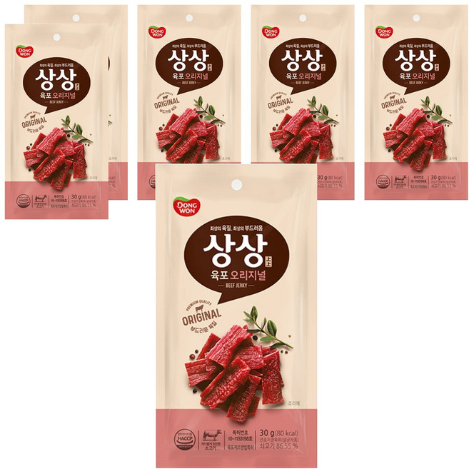 상상육포 오리지널, 30g, 6개
