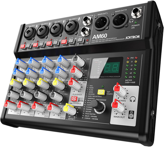 조이트론 6채널 방송용 마이크 오디오 인터페이스 믹서, AM60