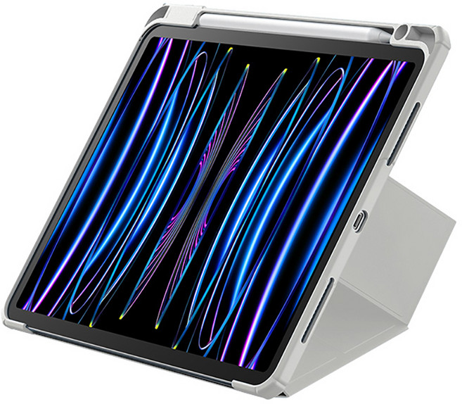 베이스어스 각도조절 펜슬 커버 태블릿PC 케이스, 그레이, 1개