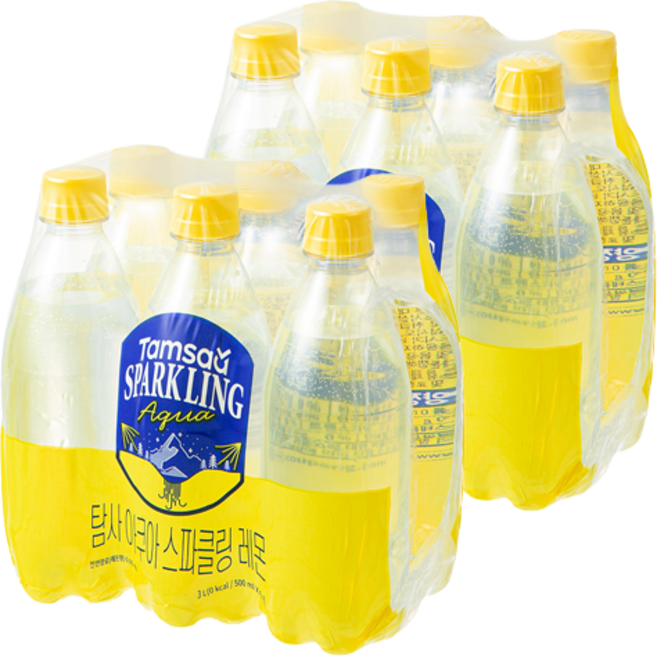 탐사 아쿠아 스파클링 레몬 무라벨, 12개, 500ml