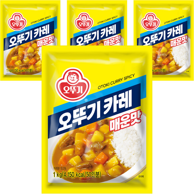 오뚜기 카레 매운맛, 1kg, 4개