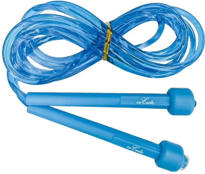 eeCute 酷壹壹 透明實心跳繩 國小專用, 藍色, 1條