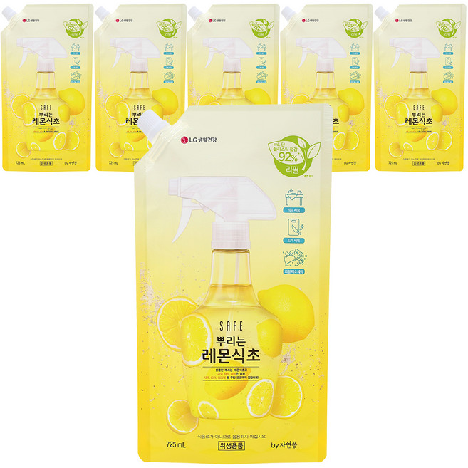 세이프 뿌리는 레몬식초 리필형, 725ml, 6개