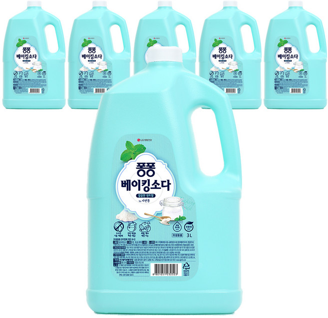 퐁퐁 주방세제 베이킹소다 용기, 3L, 6개