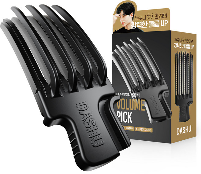 다슈 데일리 볼륨픽 헤어클립, 블랙, 1개