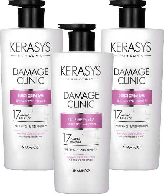 케라시스 데미지 클리닉 단백질 샴푸, 600ml, 3개