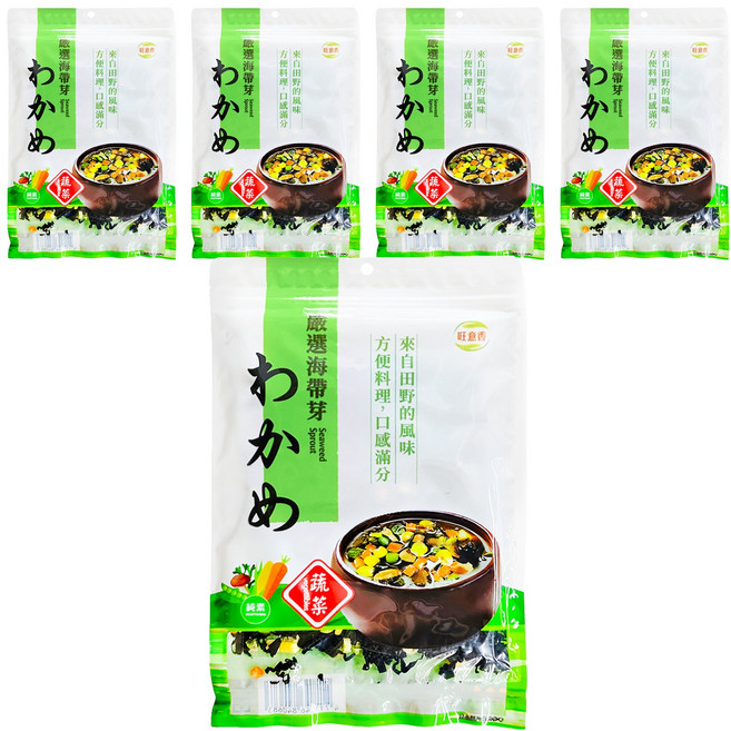 旺意香 嚴選海帶芽 田野風味, 80g, 5包