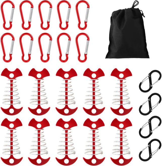 코멧 아웃도어 데크팩 10개 + 카라비너 10개 + S 카라비너 4개 + 파우치, 1세트 - 쿠팡