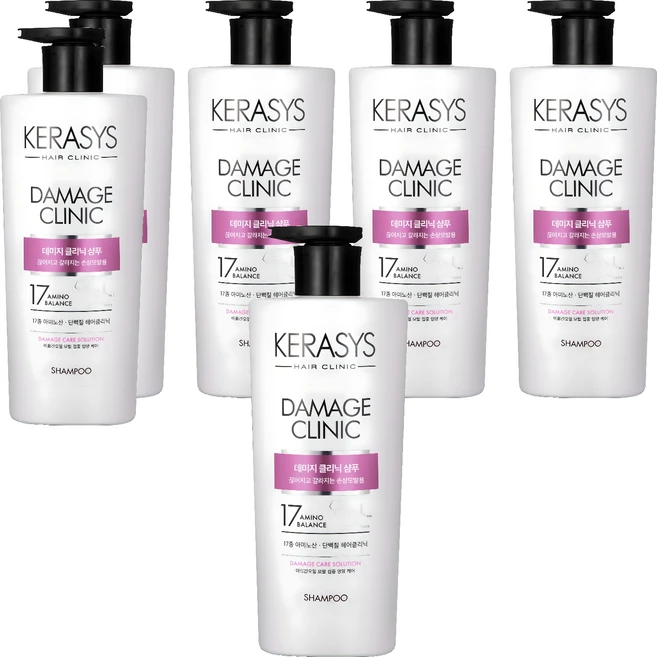 케라시스 데미지 클리닉 단백질 샴푸, 600ml, 6개 - 쿠팡
