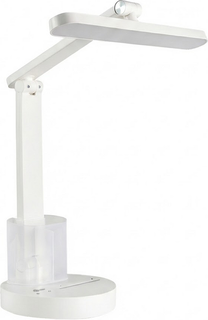 aibo 多角度觸控 筆筒折疊USB充電檯燈, 白色