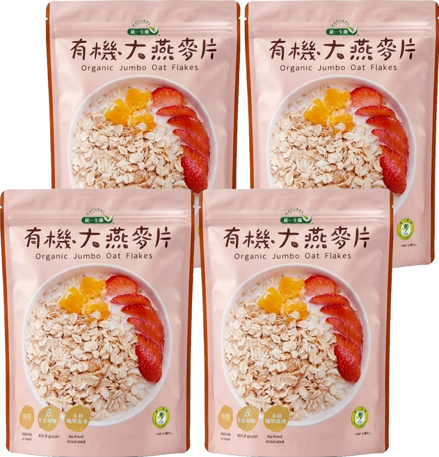 統一生機 有機大燕麥片, 400g, 4包