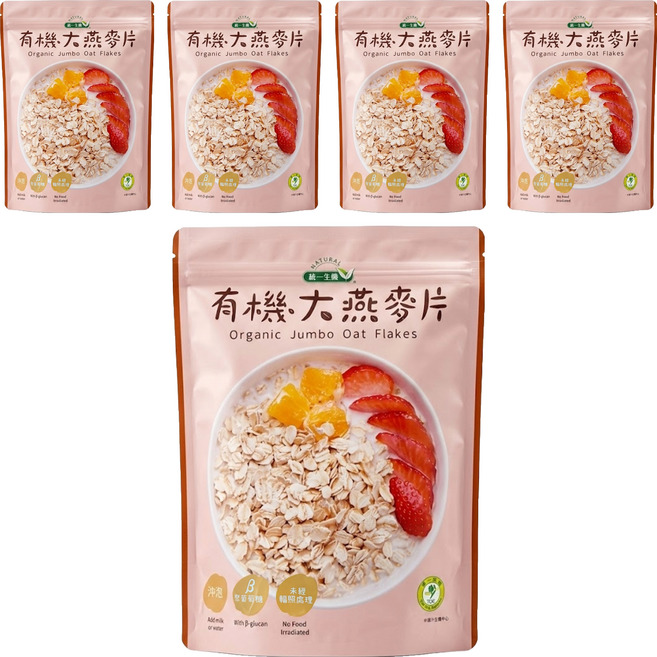 統一生機 有機大燕麥片, 400g, 5包