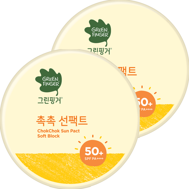 그린핑거 촉촉선팩트 소프트블록 SPF50+ PA++++, 16g, 2개