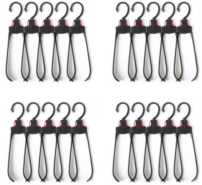 포에타 논슬립 목늘어남 방지 원터치 옷걸이 고정형, 블랙, 20개입