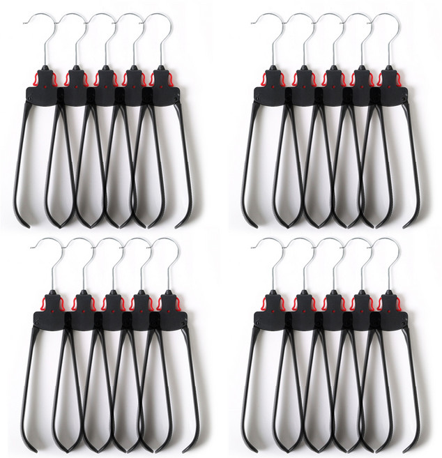 포에타 논슬립 목늘어남 방지 원터치 옷걸이 회전형, 블랙, 20개